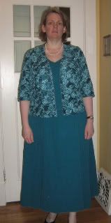 All teal with lace jacket