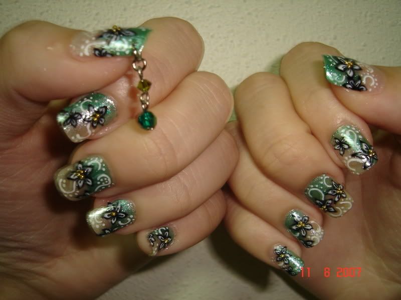 Glamour Flower Nail Art and Piercing