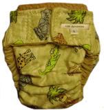 Large Fitted Diaper, Safari/velour (Touch-tape closure)