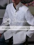 Chinese SILK Kung Fu Jacket Dragon WHITE Sz S to 4XL  